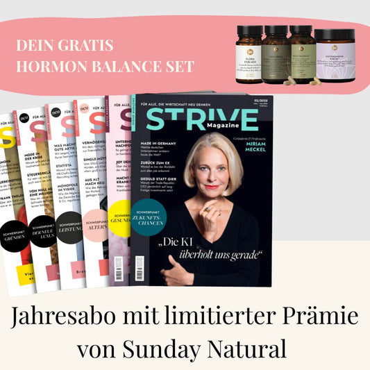 1 Jahr STRIVE lesen mit Hormon Balance Set von Sunday Natural