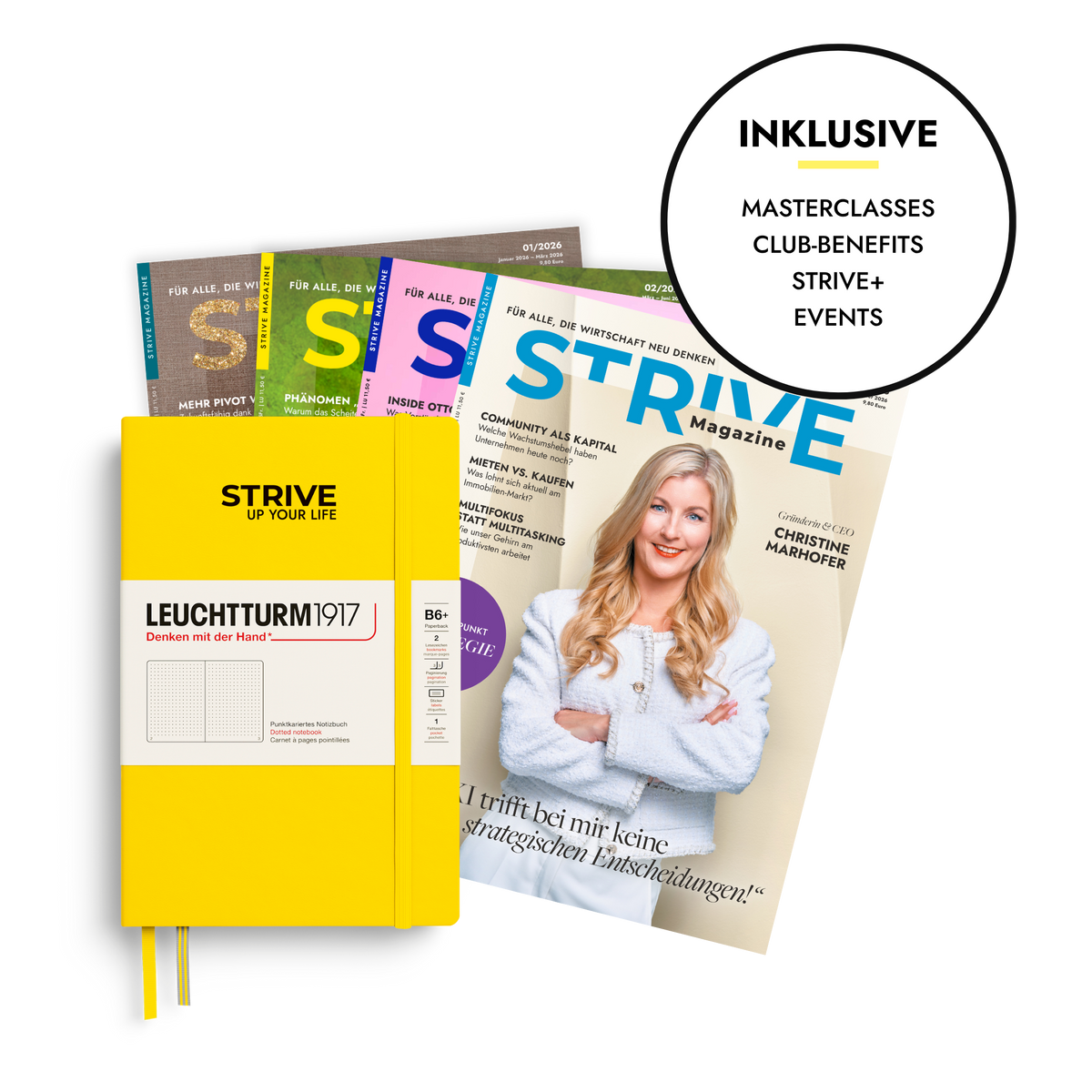Leadership-Abo Print mit STRIVE Notizbuch